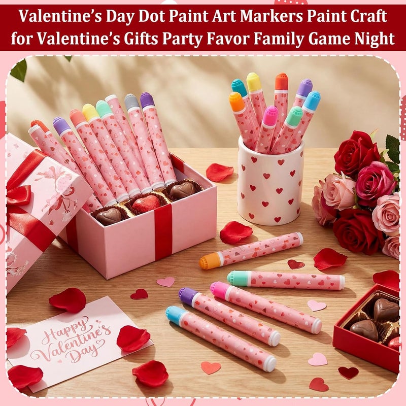 Eersida 60 Pack Valentines Bingo Daubers Bulk 0.4 oz Mixed Colors Dot Markers Bingo Supplies in 12 Colors Dot Paint Art Markers Paint Craft for Party Favor - Image 4